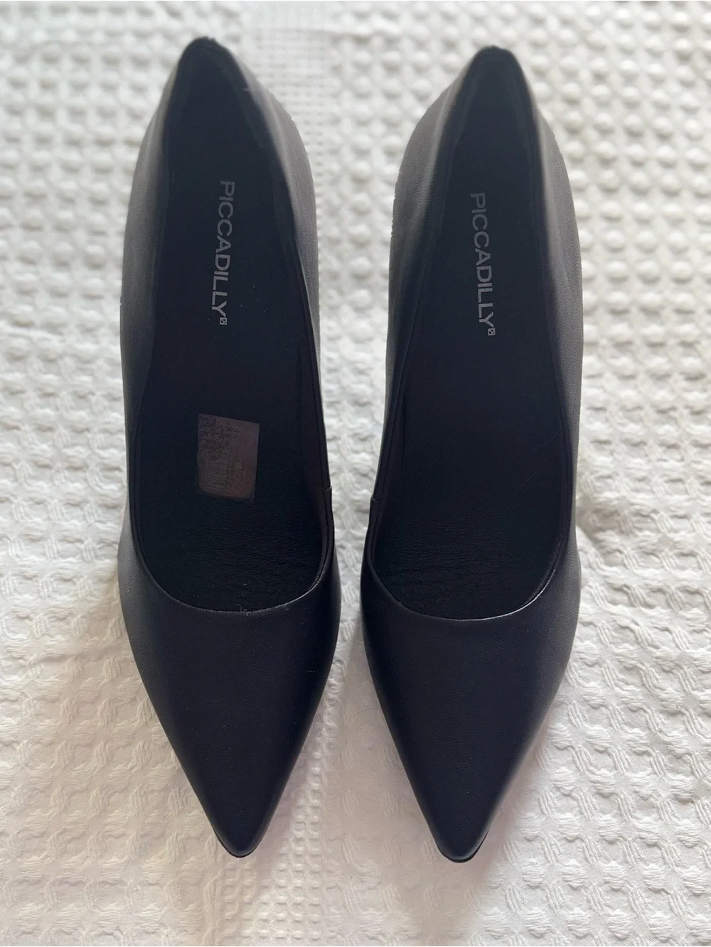 Black Pointed Low Block Heel Pumps for Women